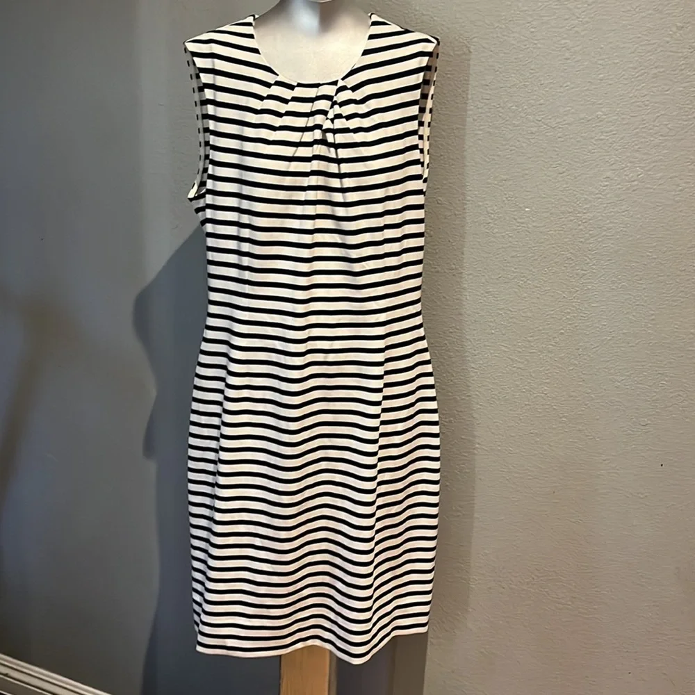KATE SPADE Stripe Sheath Dress in Rich Navy & White